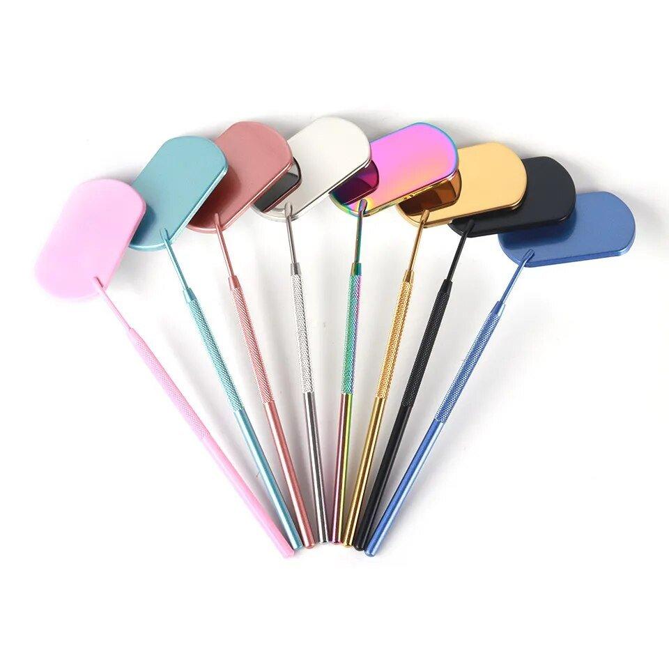 Professional Stainless Steel Checking Mirror for Eyelash Extension Portable Dental Mirrors Eyelash Extension Beauty Makeup Tools - Noovaluxe